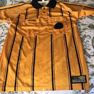 Yellow striped referee shirt